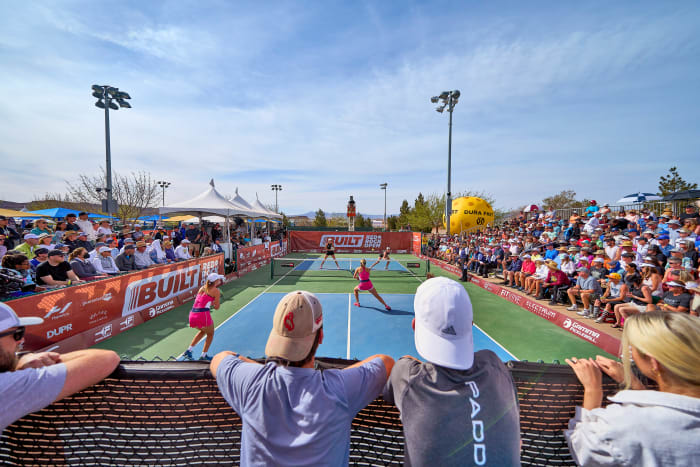 Do the math: Four doubles pickleball matches, as Johns points out, take up as much real estate as one tennis court.